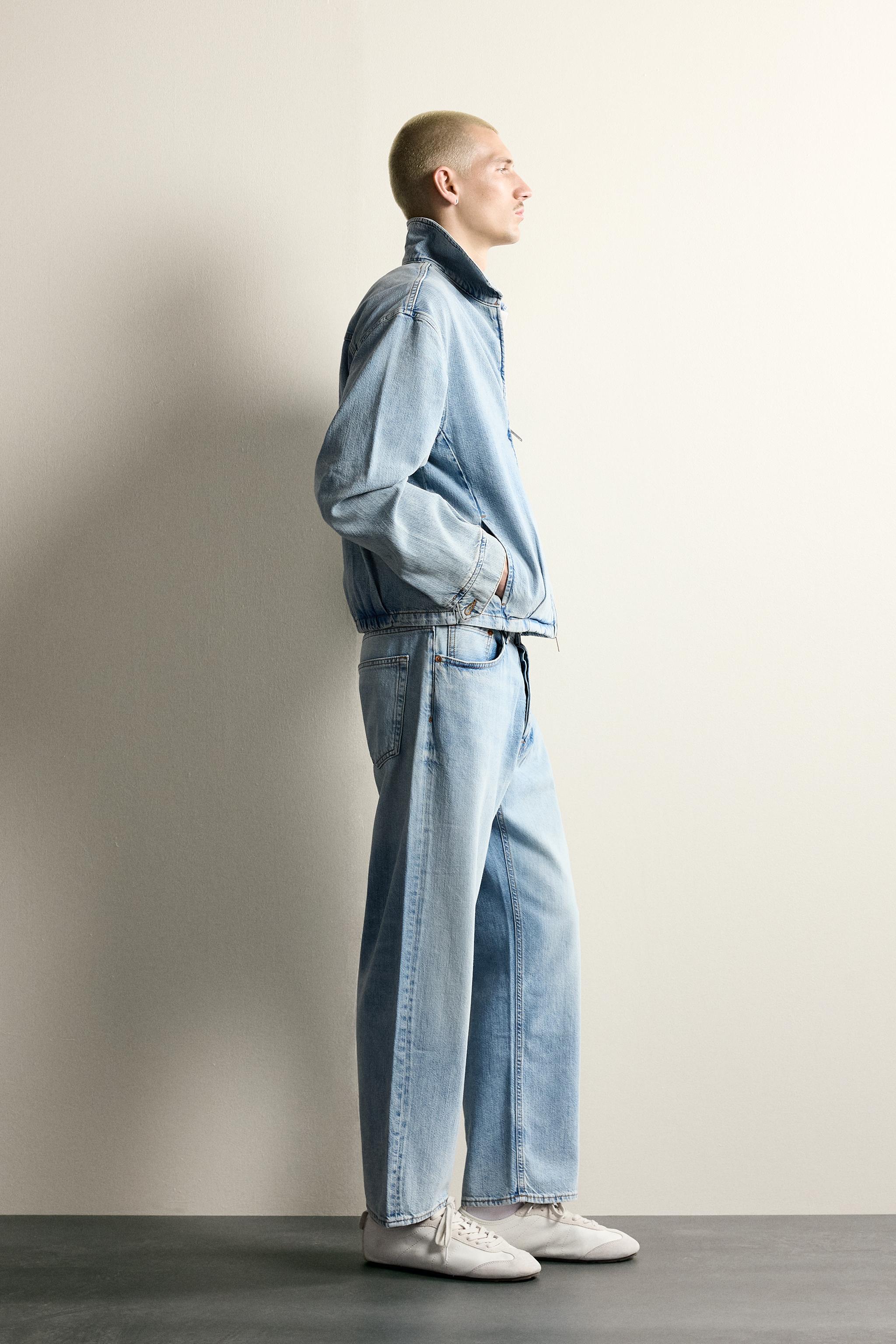 WASHED DENIM ZIP-UP JACKET